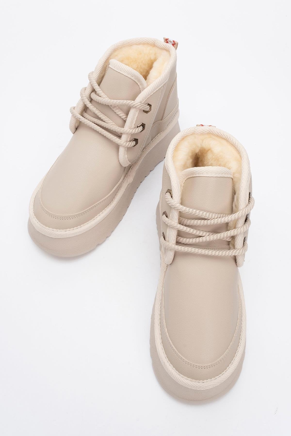 Ovela Beige Chunky Boot (Women)