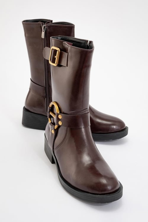 Fies Burgundy Buckled Boot (Women)