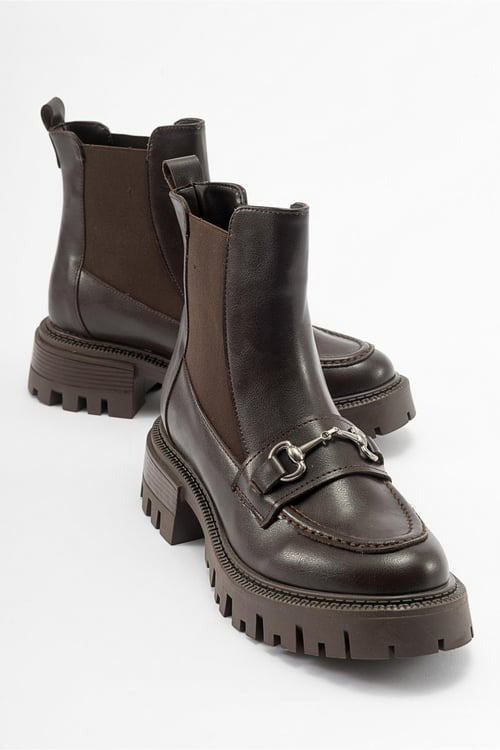 Vesper Brown Buckled Chelsea Boot (Women)