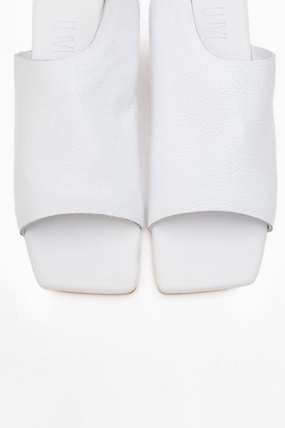 Orianna - White Leather Slide Sandal (Women)