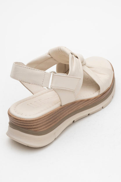 Oara - Beige Leather Sandal (Women)