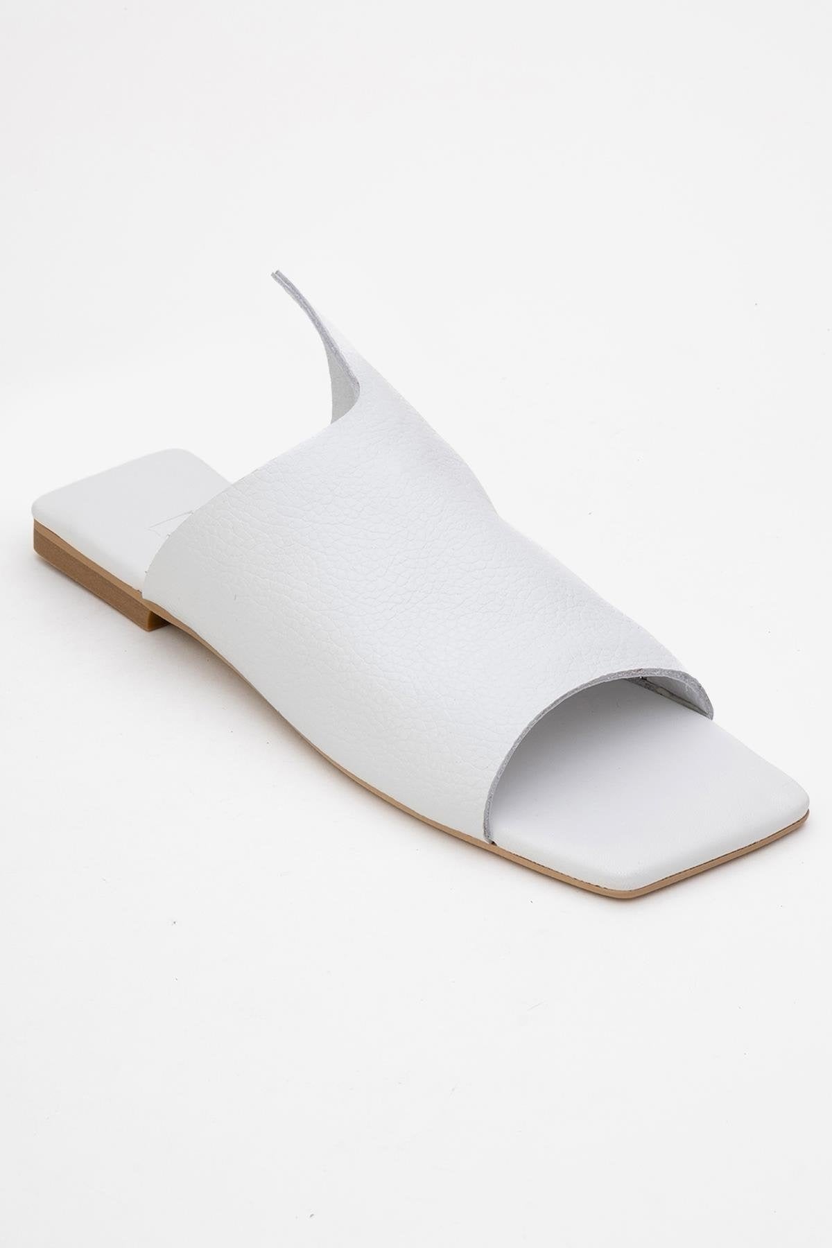 Orianna - White Leather Slide Sandal (Women)