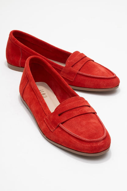 Dorothy - Red Suede Leather Loafers (Women)