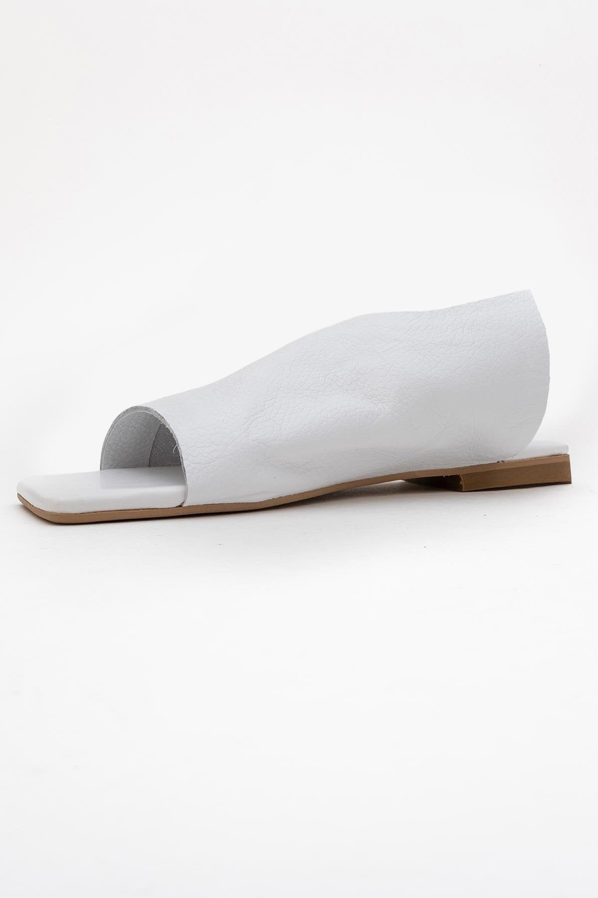 Orianna - White Leather Slide Sandal (Women)