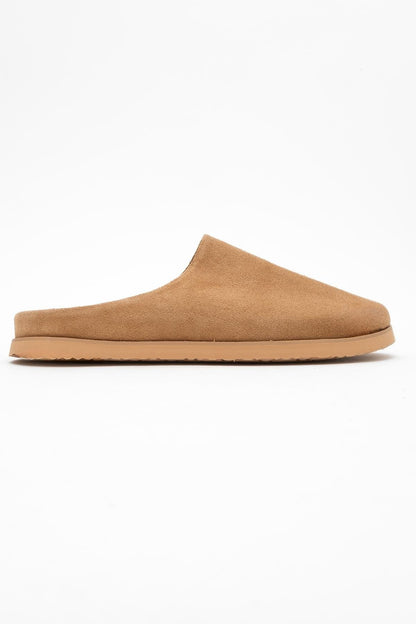 Space - Cognac Suede Leather Slide Sandal (Women)