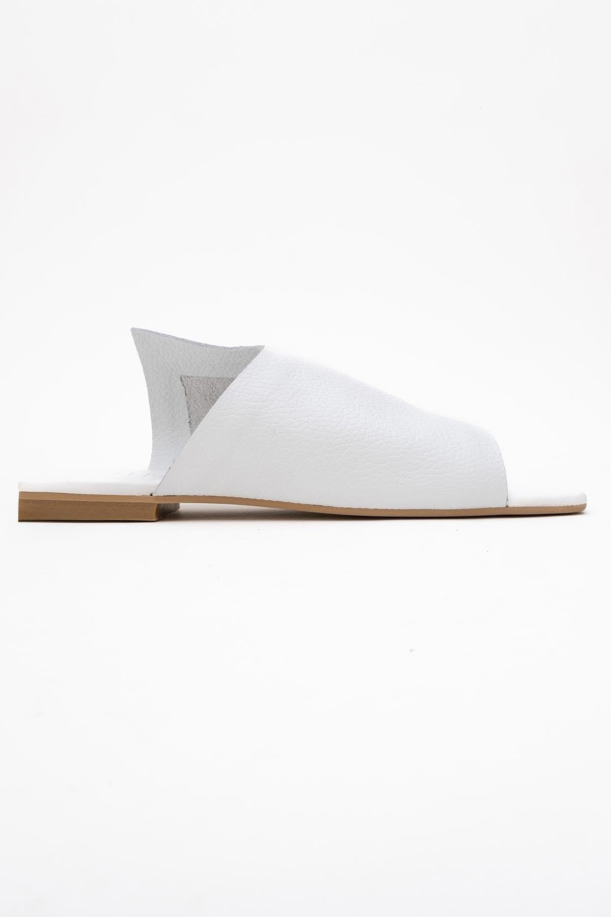 Orianna - White Leather Slide Sandal (Women)