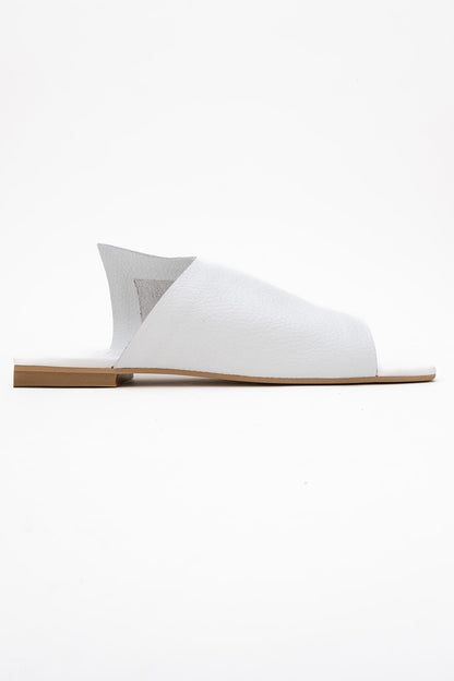 Orianna - White Leather Slide Sandal (Women)