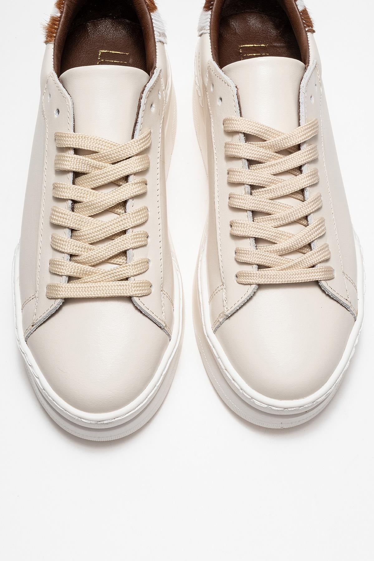 Anabel - Off White Leather Platform Sneakers (Women)