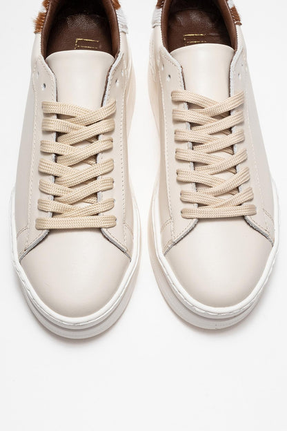 Anabel - Off White Leather Platform Sneakers (Women)