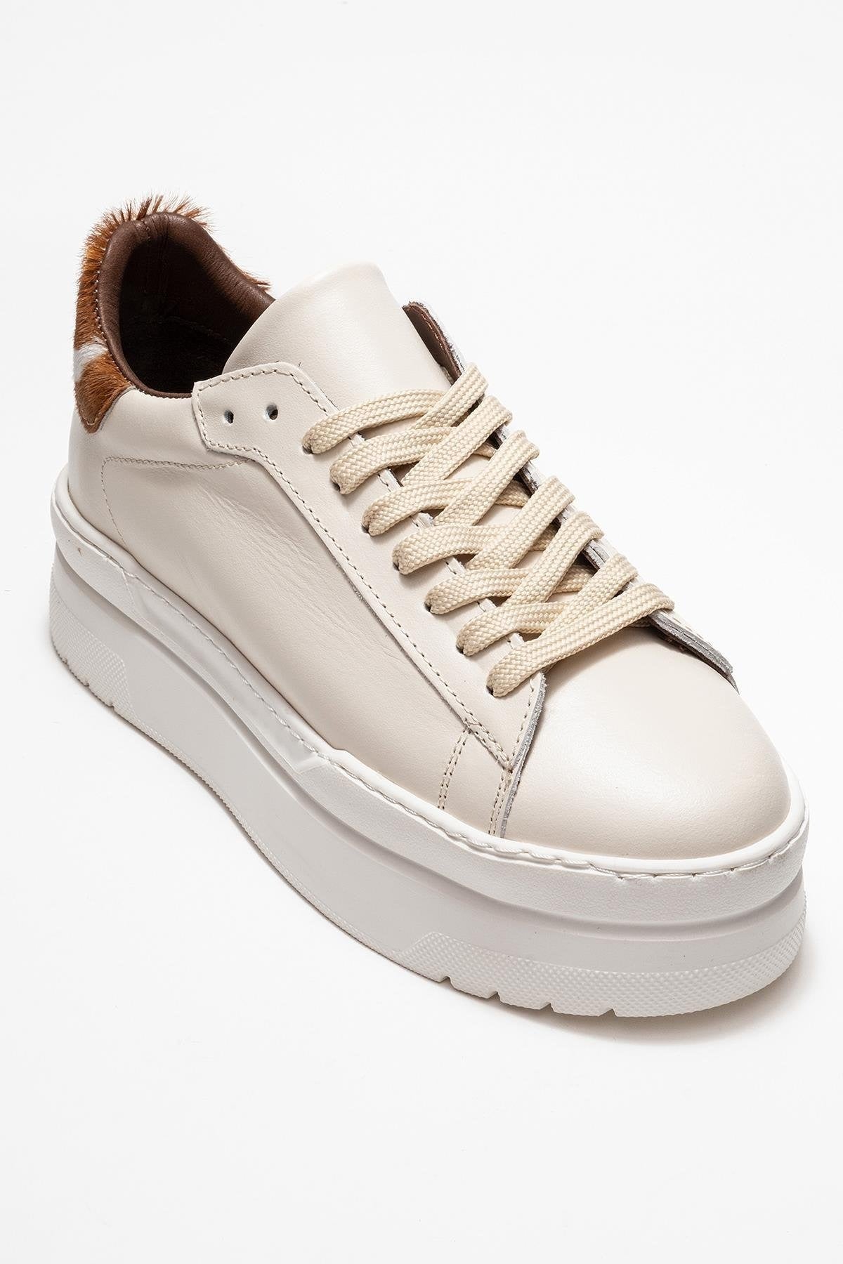 Anabel - Off White Leather Platform Sneakers (Women)