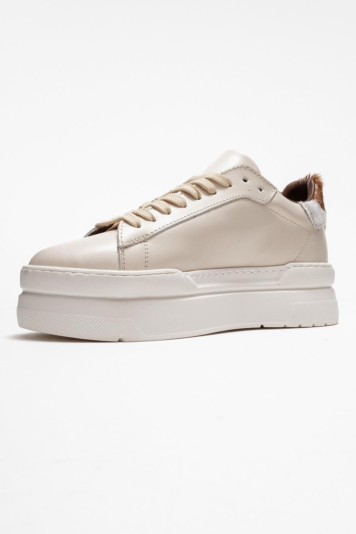 Anabel - Off White Leather Platform Sneakers (Women)