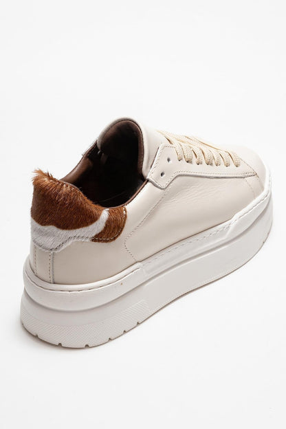 Anabel - Off White Leather Platform Sneakers (Women)