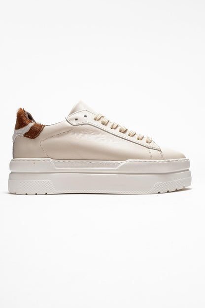 Anabel - Off White Leather Platform Sneakers (Women)