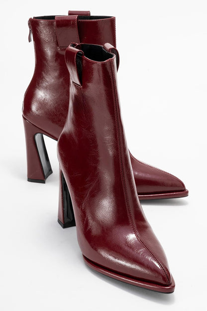 Aja - Burgundy Red Block Heel Convertible Knee High Boot (Women)