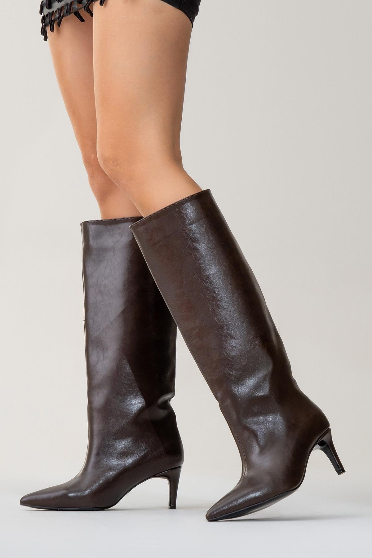 Camila Brown Knee High Boot (Women)