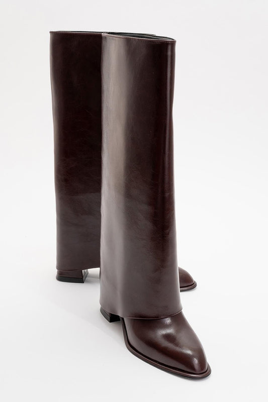 Maybe Burgundy Chunky Heel Boot (Women)