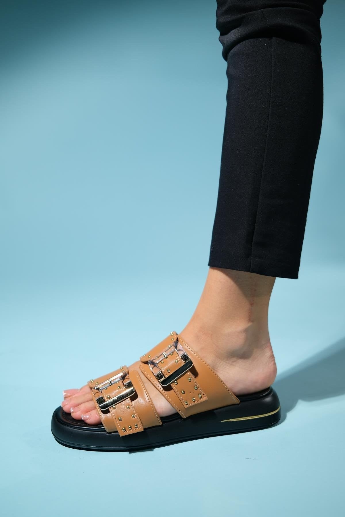 Zley Cognac Buckle Sandal (Women)