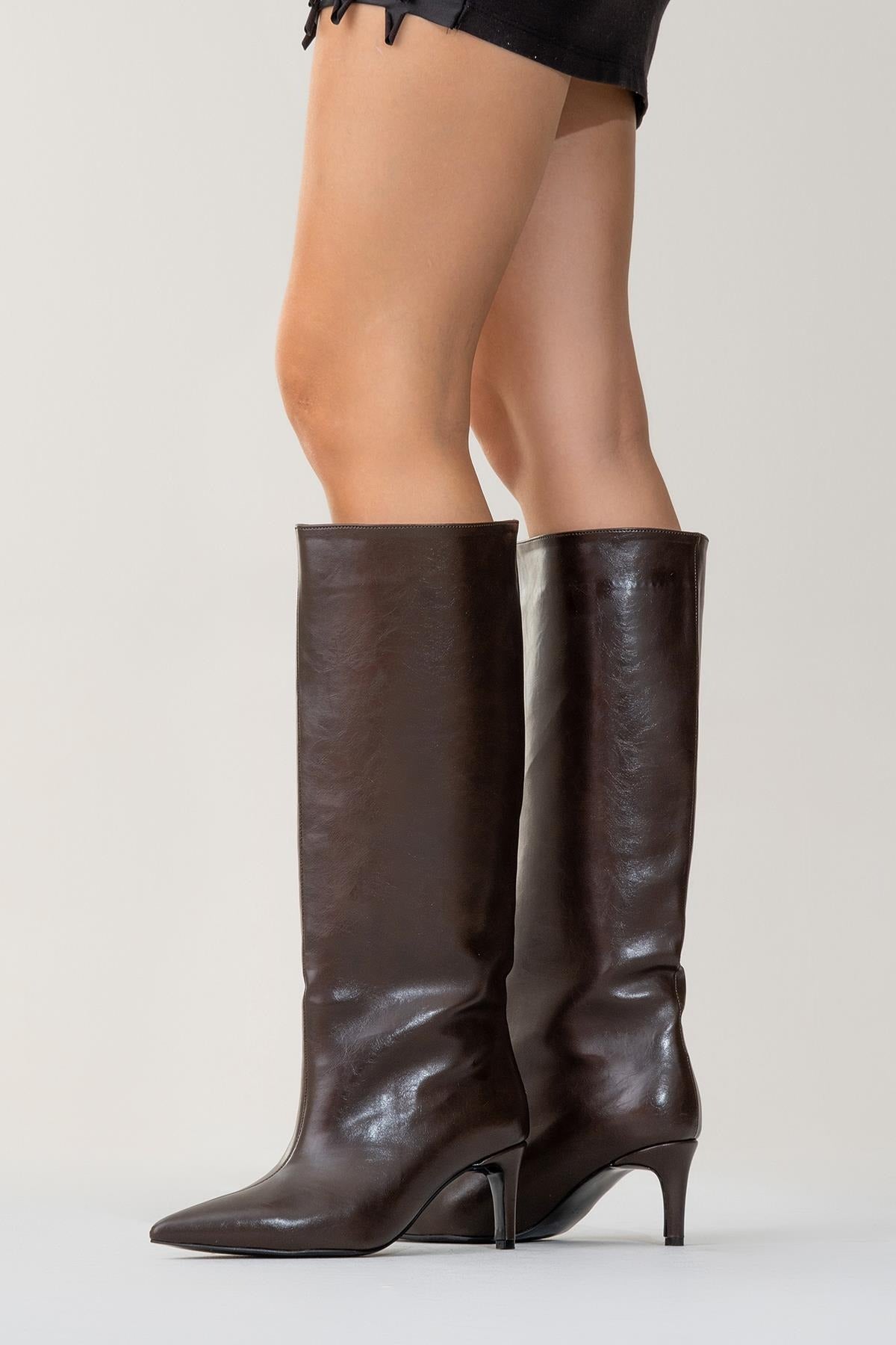Camila Brown Knee High Boot (Women)