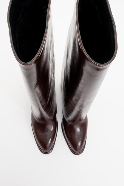 Maybe Burgundy Chunky Heel Boot (Women)