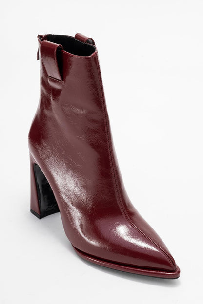 Aja - Burgundy Red Block Heel Convertible Knee High Boot (Women)