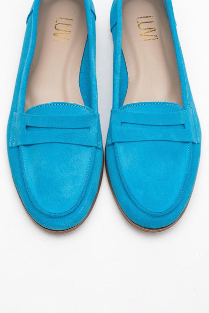 Dorothy - Light Blue Suede Leather Loafers (Women)