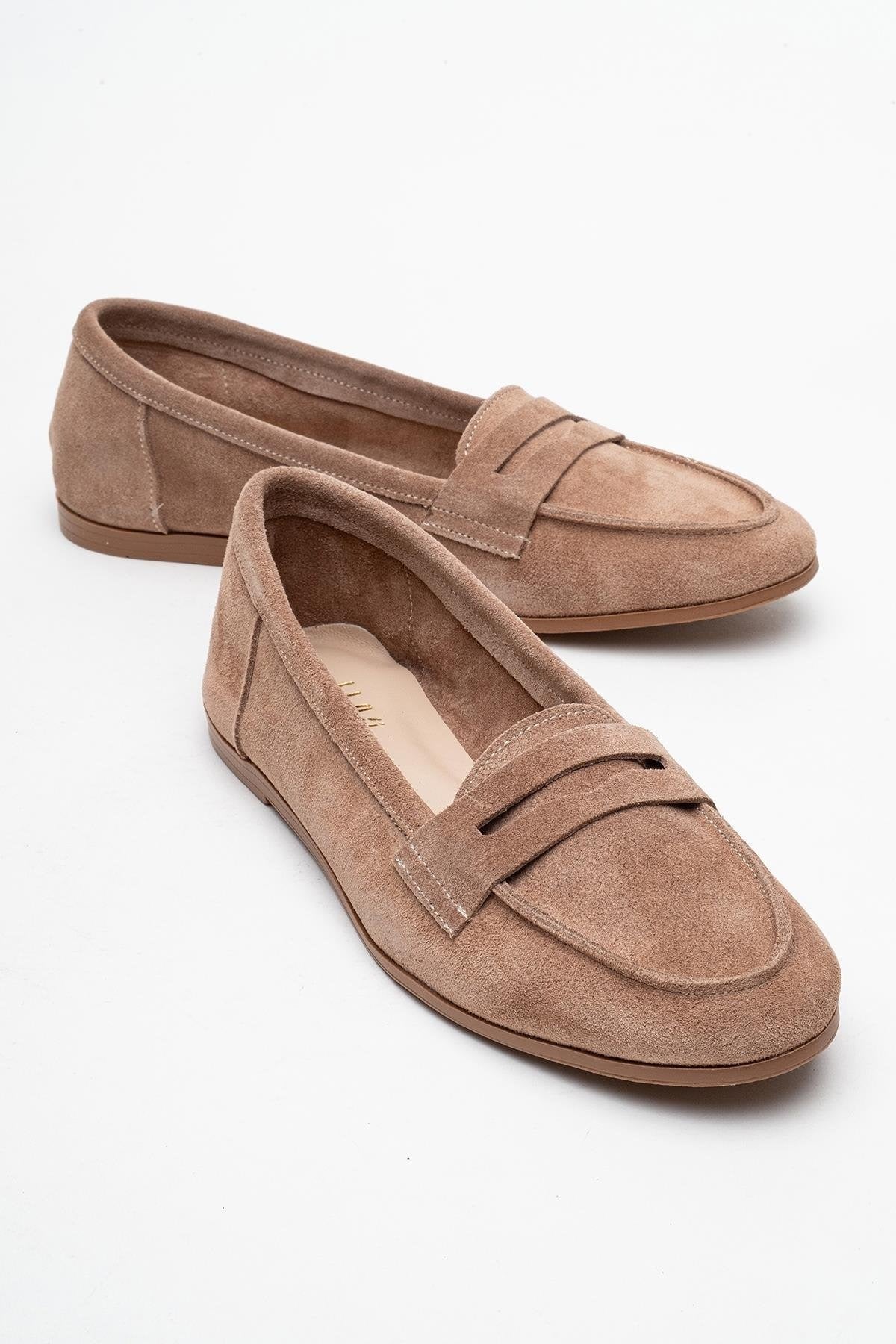 Dorothy - Light Brown Suede Leather Loafers (Women)