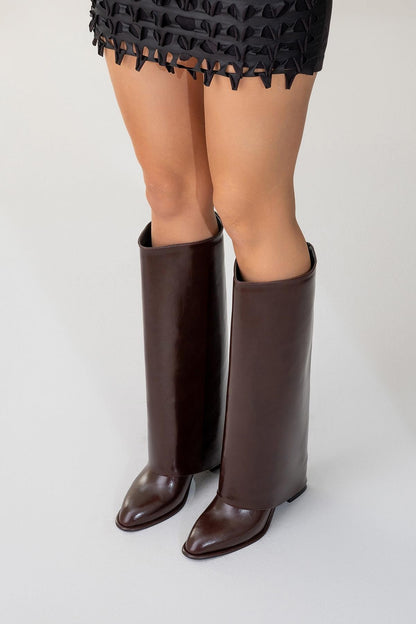 Maybe Burgundy Chunky Heel Boot (Women)