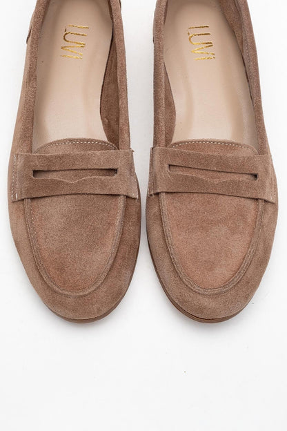 Dorothy - Light Brown Suede Leather Loafers (Women)