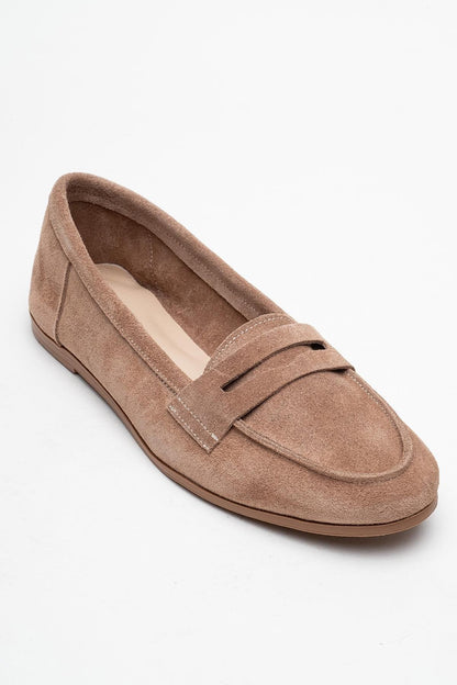 Dorothy - Light Brown Suede Leather Loafers (Women)