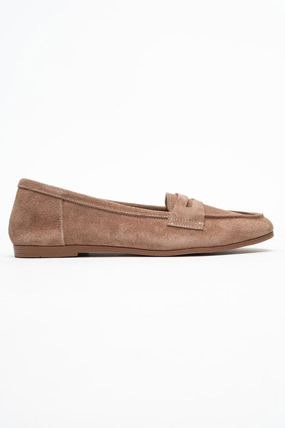 Dorothy - Light Brown Suede Leather Loafers (Women)