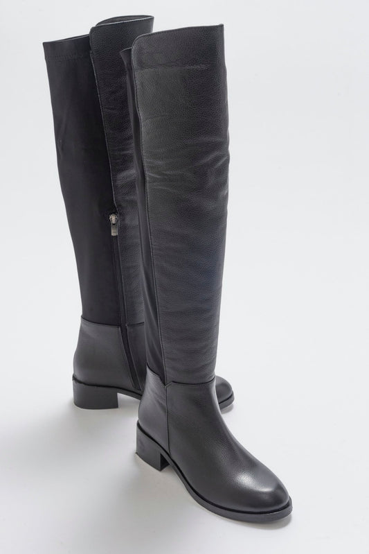 Cassie Black Leather Boot (Women)