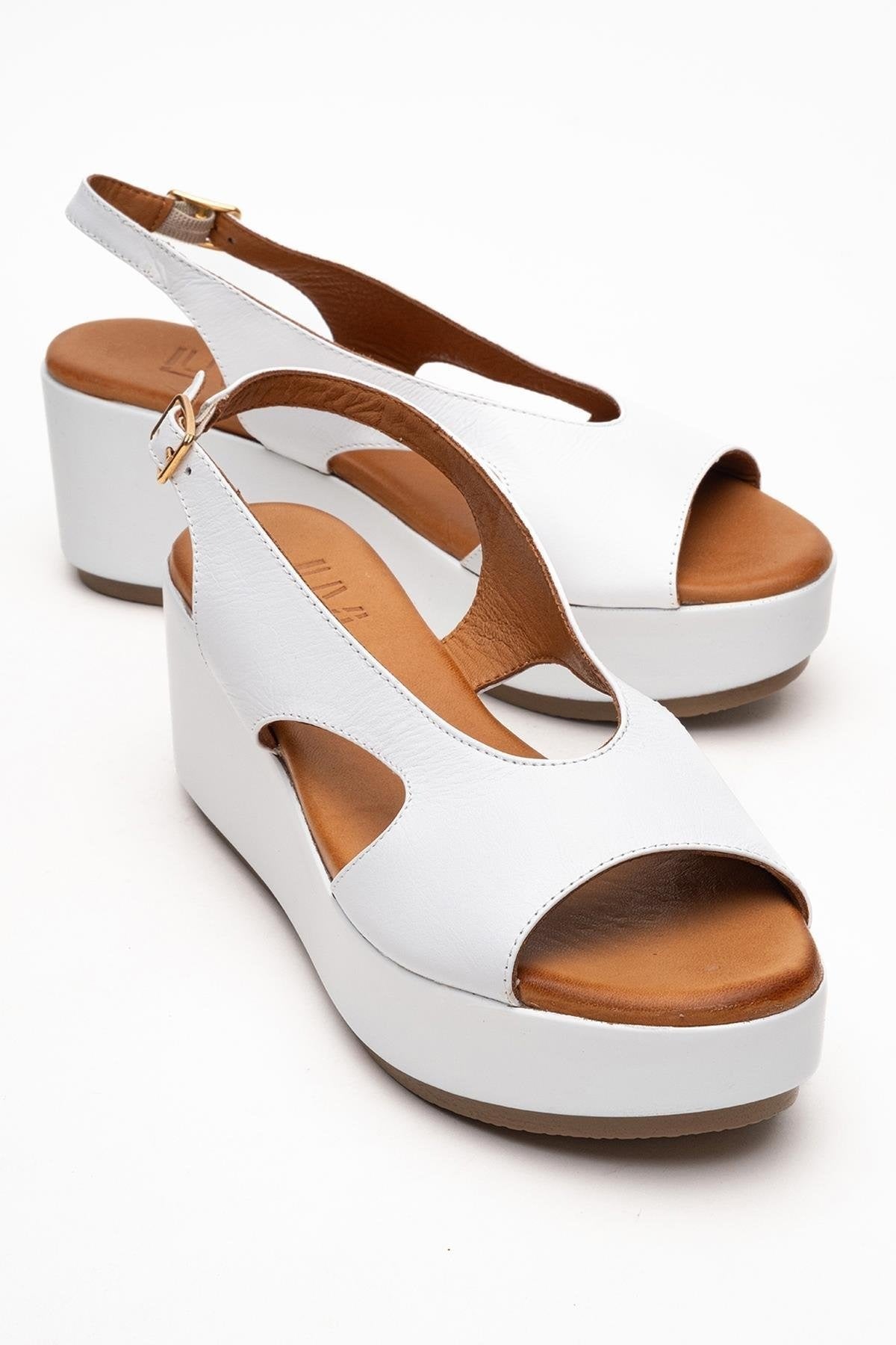 Brad White Leather Platform Sandal (Women)