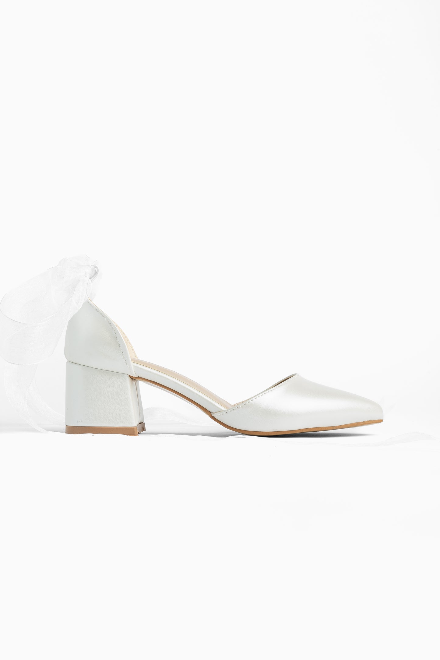 Fiona - Ivory Heels With Tulle Ribbon