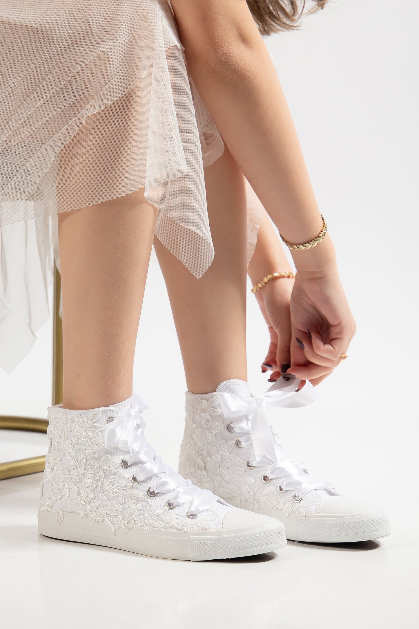 Zapatillas de novia de caña alta Isolde Lace