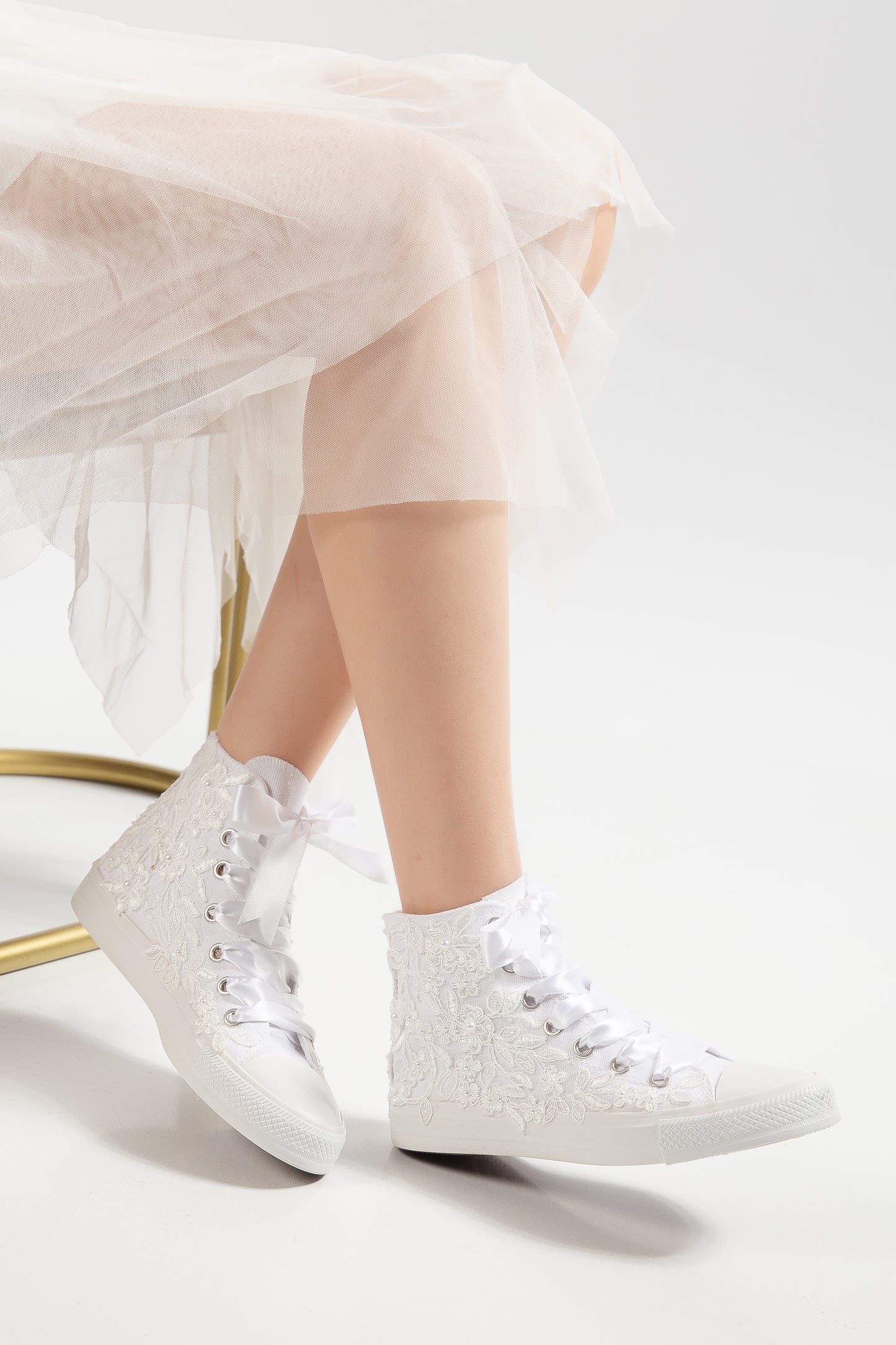 Zapatillas de novia de caña alta Isolde Lace