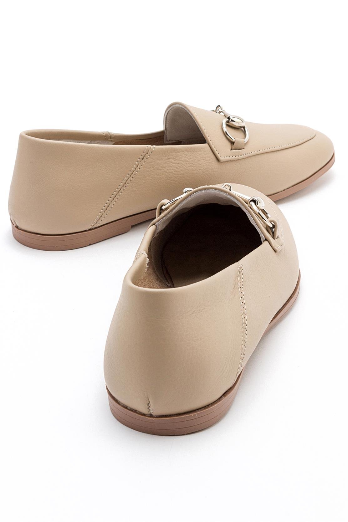 Penny - Dark Beige Leather Horsebit Loafers