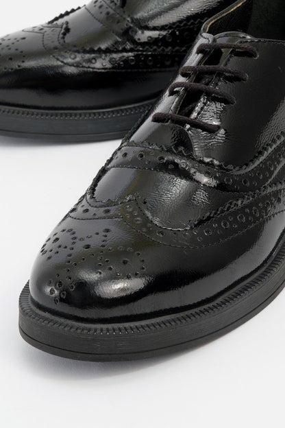 Avra - Black Patent Leather Oxford Shoes (Women)