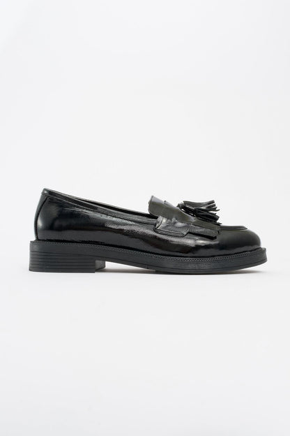 Milly - Black Patent Leather Tassel Loafers