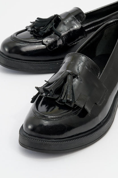 Milly - Black Patent Leather Tassel Loafers