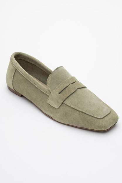 Morne - Sage Green Suede Leather Loafers (Women)