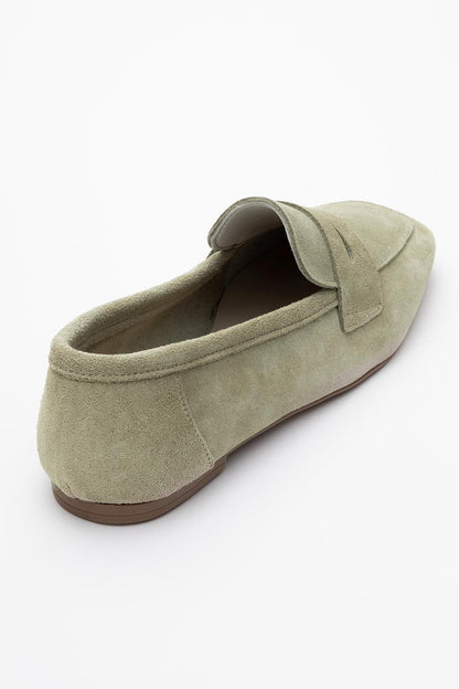 Morne - Sage Green Suede Leather Loafers (Women)