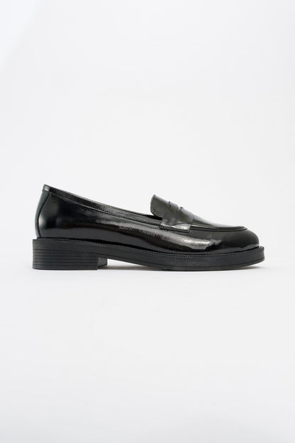 Bree - Black Patent Platform Leather Loafers (Women)