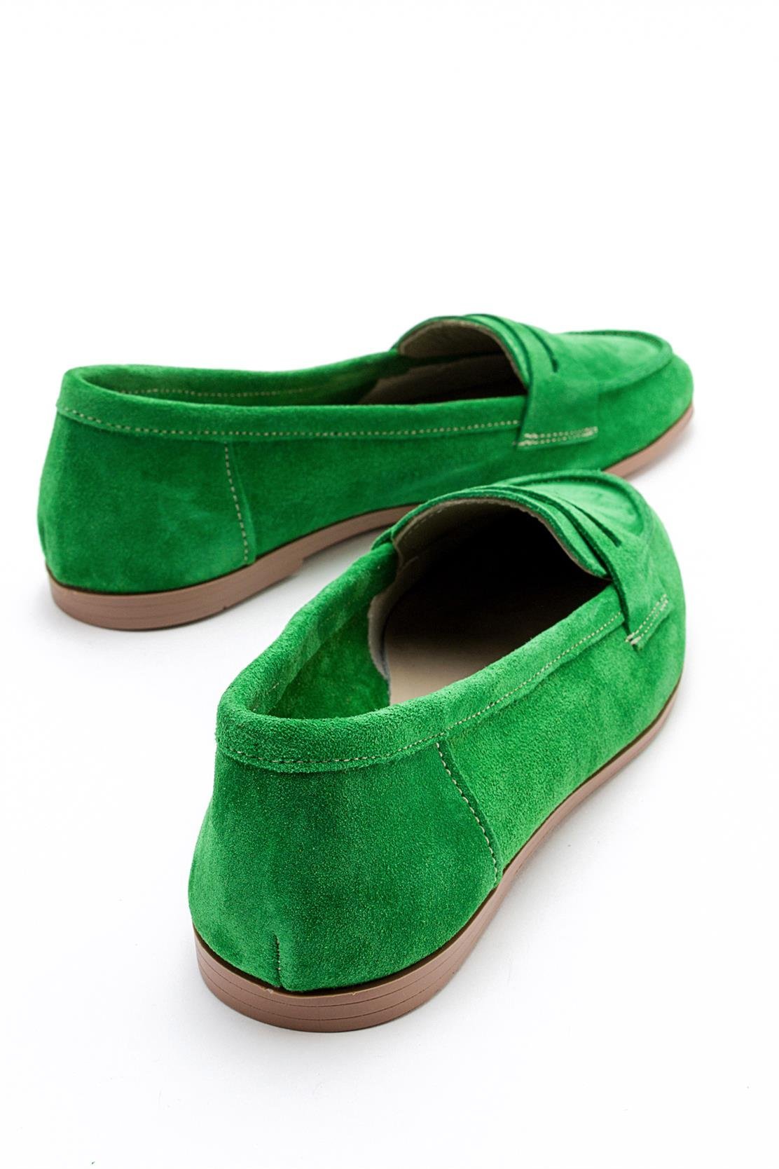 Dorothy - Green Suede Leather Loafers