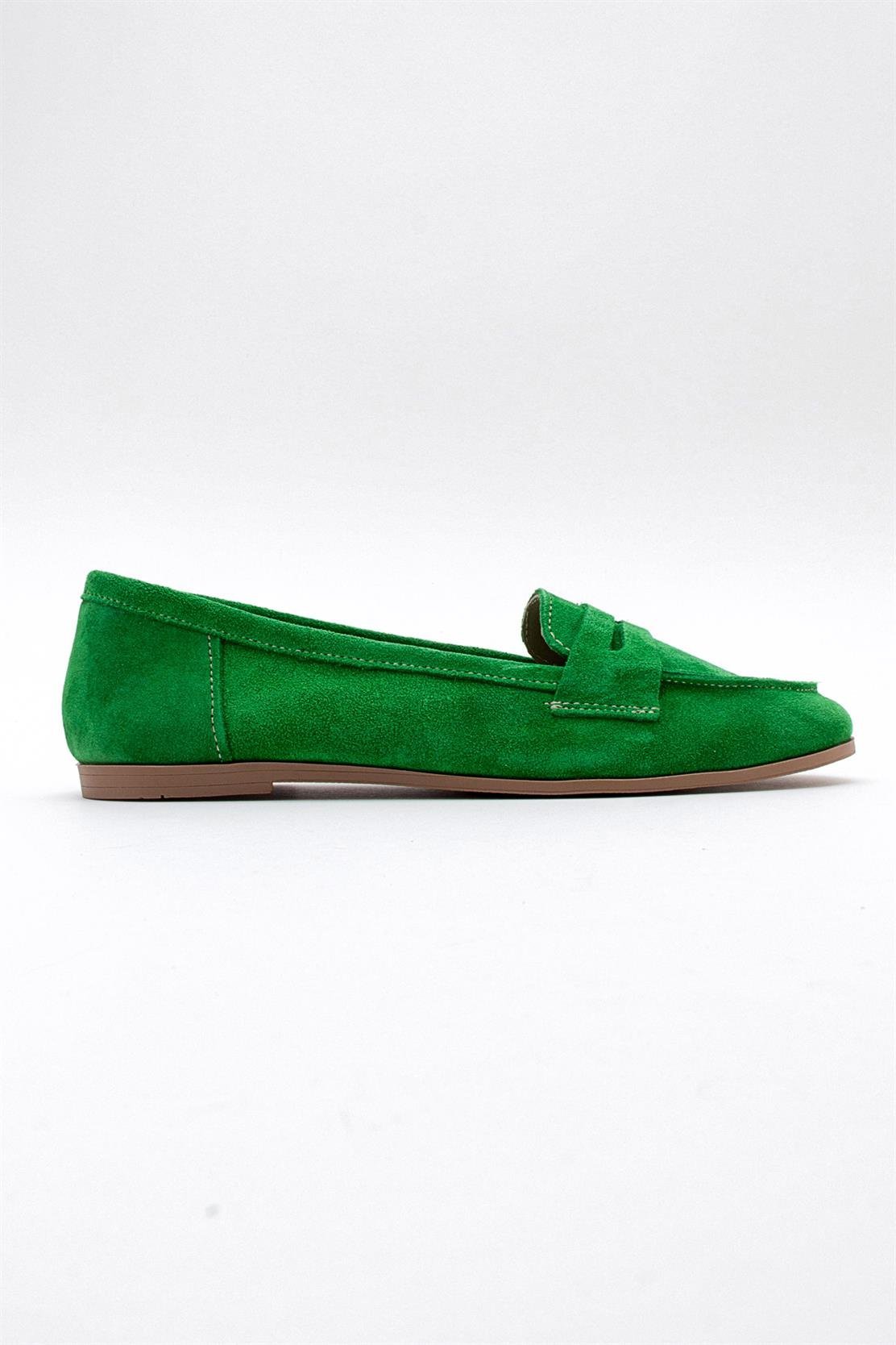 Dorothy - Green Suede Leather Loafers