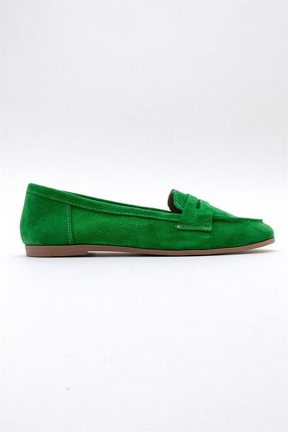 Dorothy - Green Suede Leather Loafers