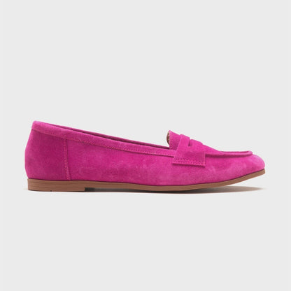 Dorothy - Fuchsia Suede Leather Loafers