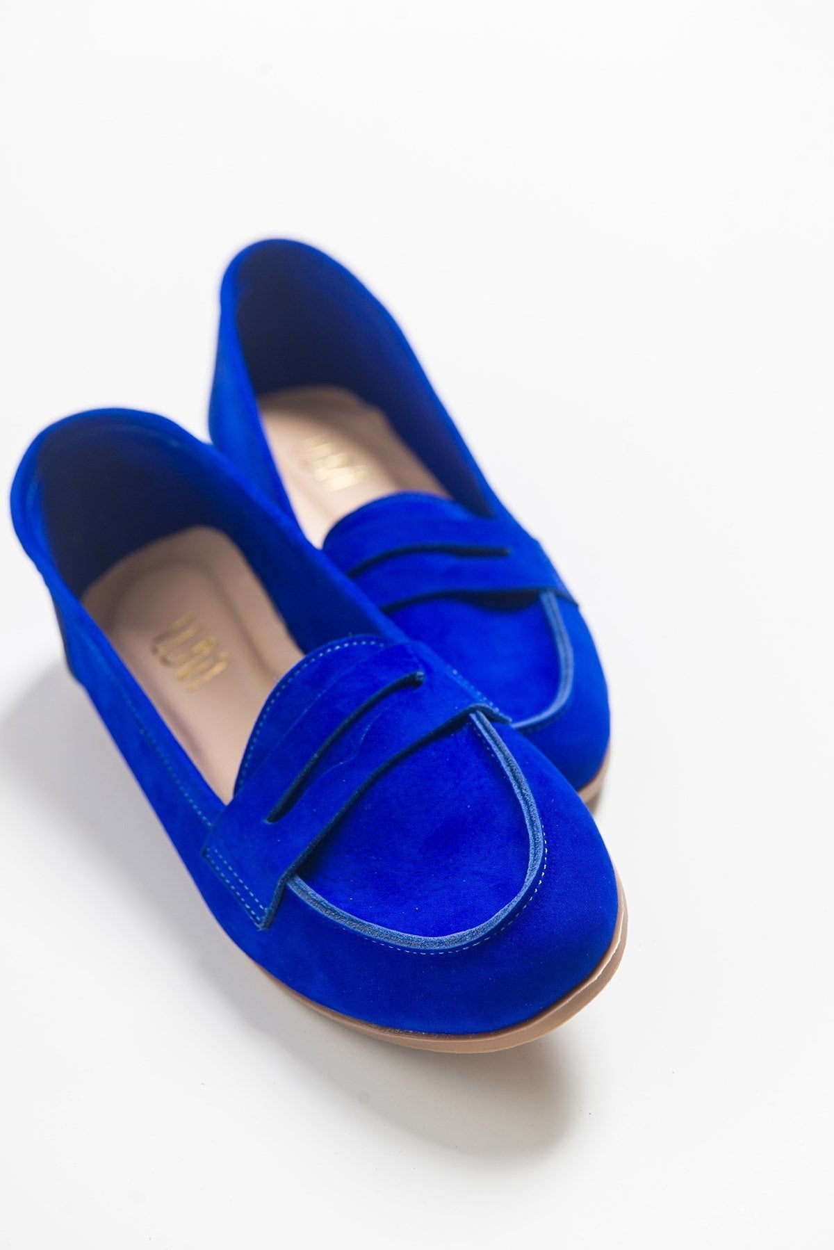 Dorothy - Dark Blue Suede Leather Loafers