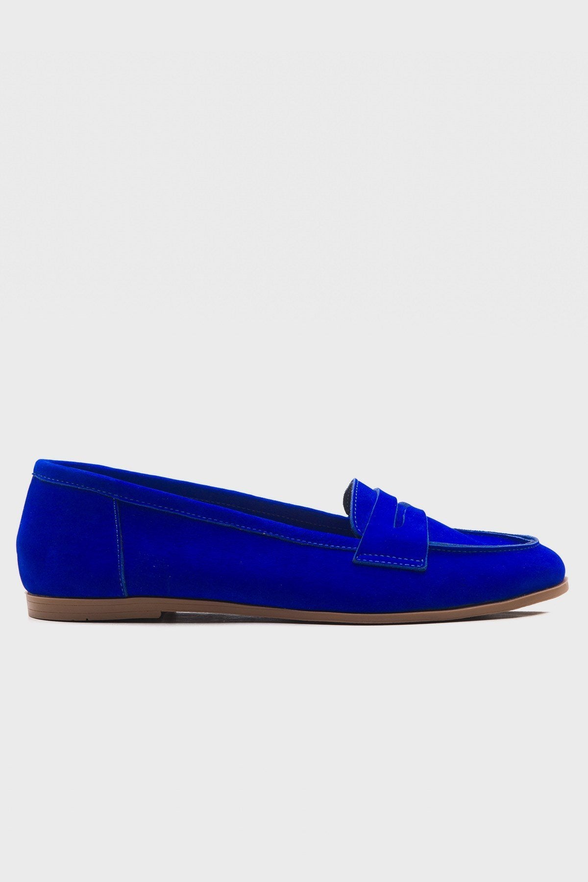 Dorothy - Dark Blue Suede Leather Loafers