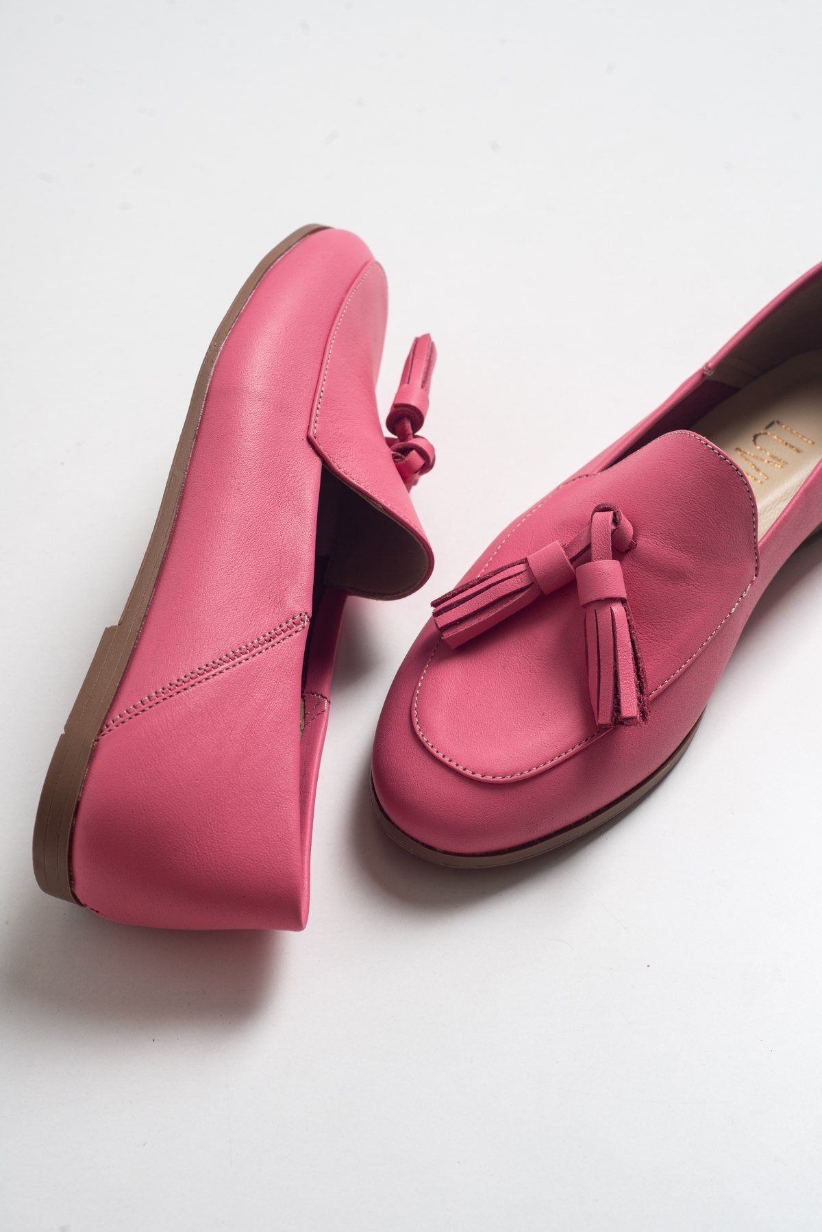 Mona - Pink Soft Leather Tassel Loafers (Women)