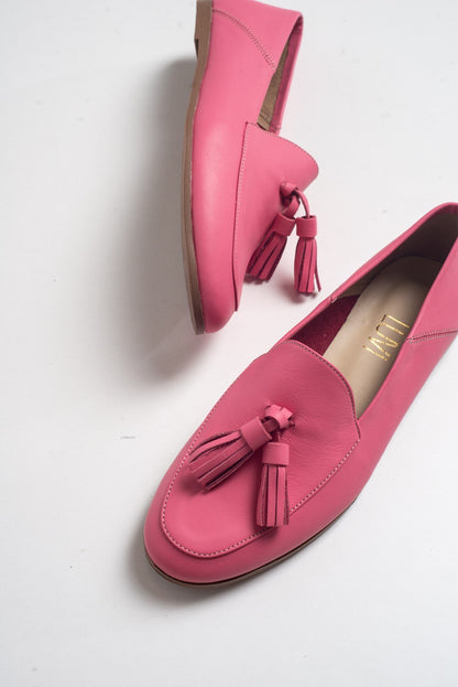 Mona - Pink Soft Leather Tassel Loafers (Women)